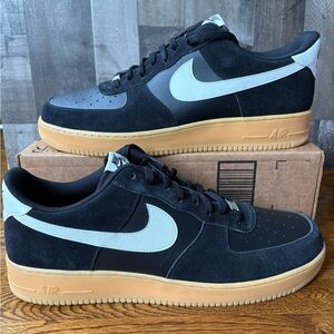 [size 20] Nike Air Force 1 '07 LV8 Low Top Sneakers Black White Gum FQ8714-004